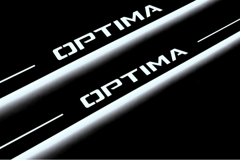 Накладки на пороги з підсвічуванням для KIA Optima IV (2015-2019), фото 1