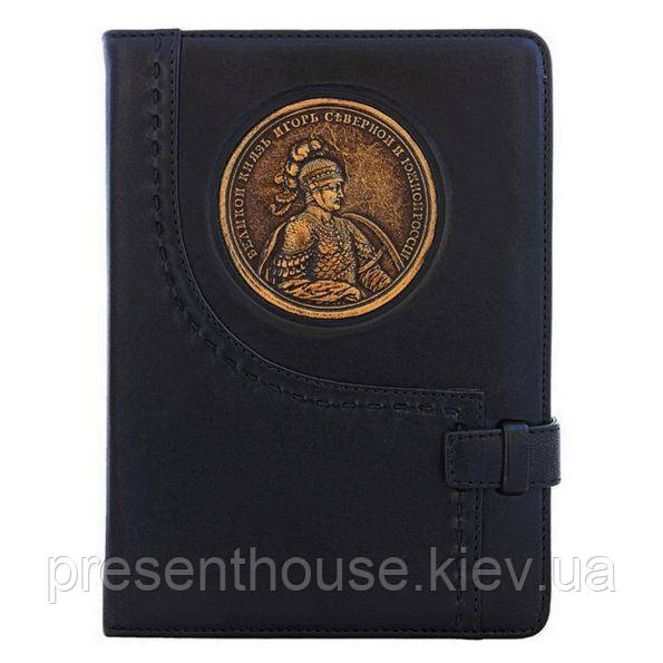 Блокнот А5 «Князь Ігор» із застібкою та тримачем для ручки. З золотим обрізом., фото 1