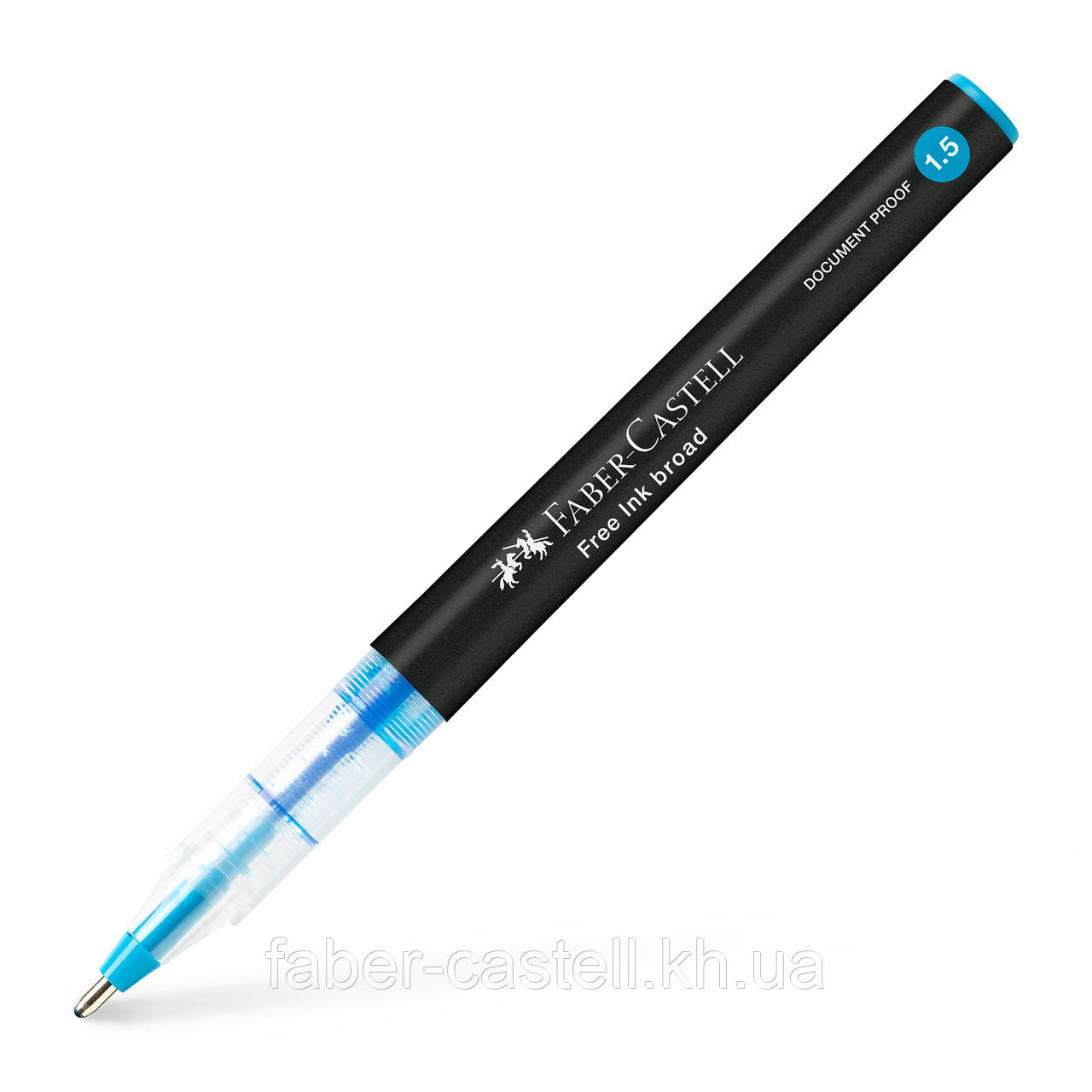 Ручка-ролер Faber-Castell Free Ink rollerball, колір чорнила блакитний, 1,5 мм, одноразова, 348347