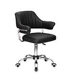 Крісло офісне Джеф JEFF CH — OFFICE червоний шкірозамінник, на хром хрестовині з колесами, фото 10