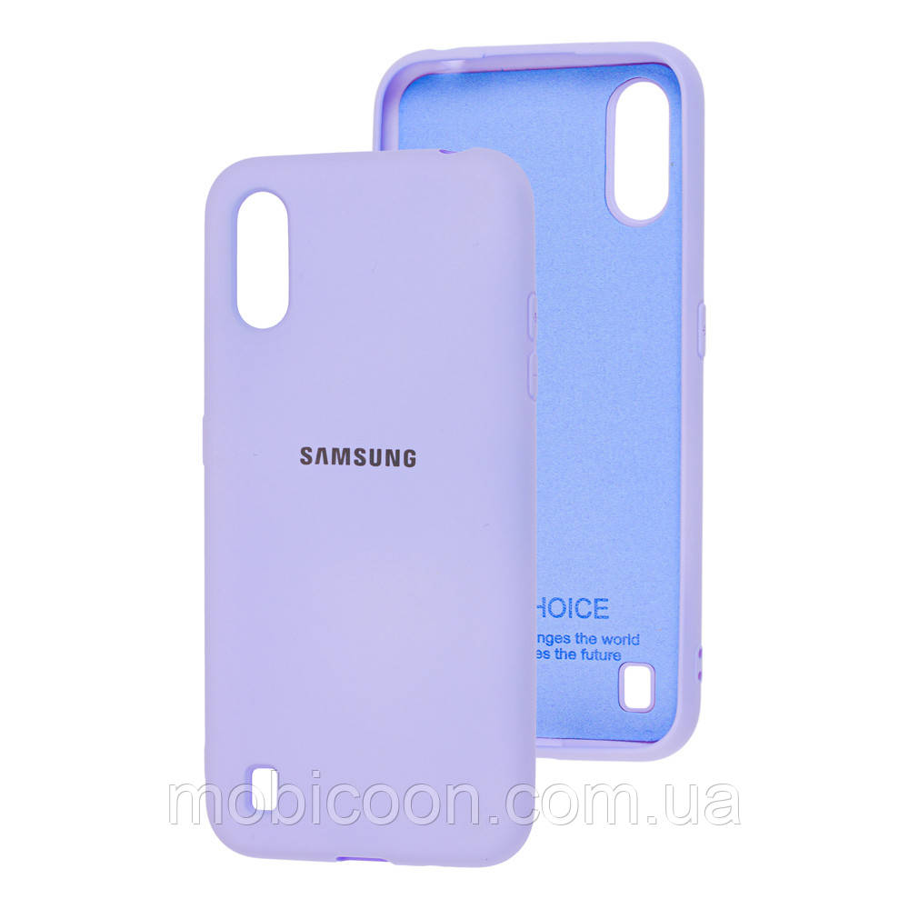 Чохол Silicone Case Full для Samsung Galaxy A01 A01 A015 Violet (самсунг а01)