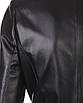 Довга шкіряна куртка VK чорна під пояс (Арт. AST201), фото 7