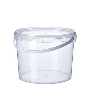 Відерце прозоре для їжі із широкою ручкою 5 л із пломбою 30 шт./пач.