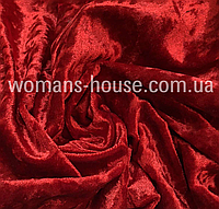Ткань мраморный Велюр стрейч (бархат) Красный