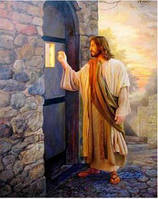Алмазная вышивка мозаика "Иисус Христос стучит в твою дверь"