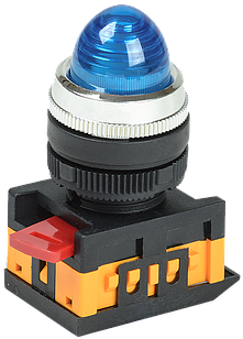 Лампа AL-22 сигнальна d22мм синій неон/240В циліндр IEK