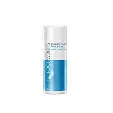 ДЕЗОДОРУЮЧИЙ ТАЛЬК ДЛЯ НІГ З МАСЛОМ ЧАЙНОГО ДЕРЕВА І МЕНТОЛОМ FOOT WORKS AVON 75 Г