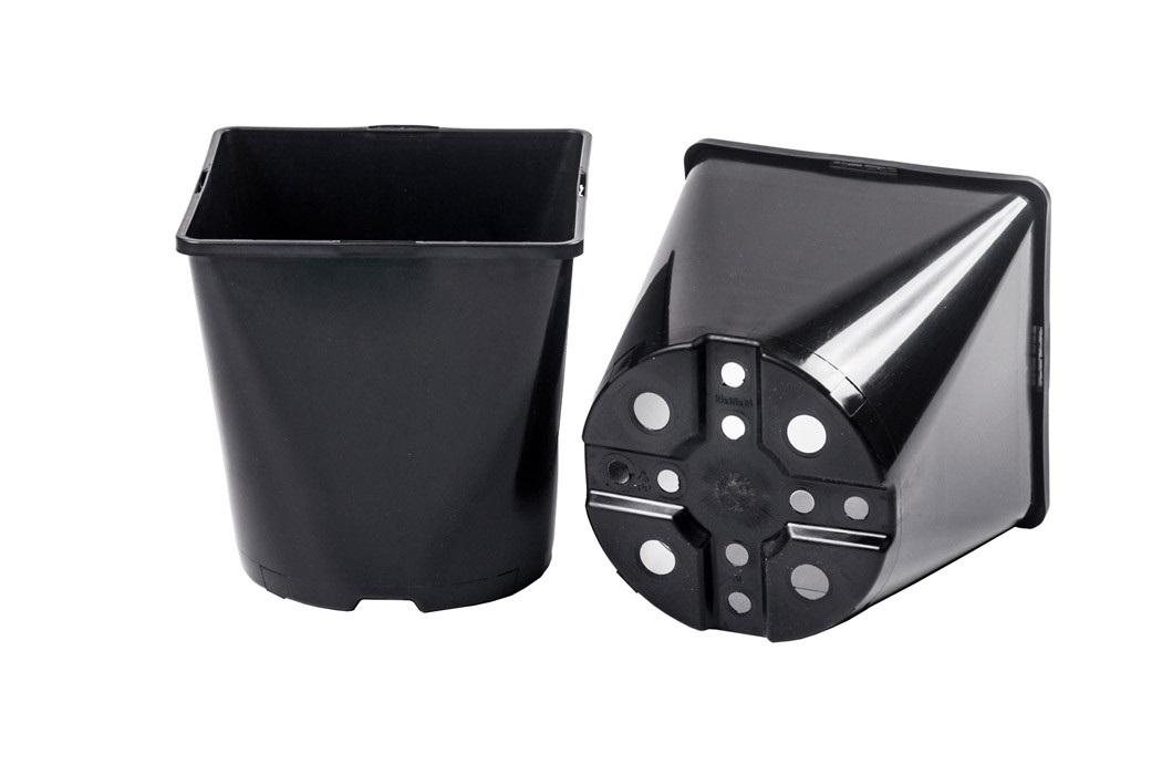 Горщик для розсади квадратний з круглим дном 3,0 л 16х16х16см