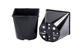 Горщик для розсади квадратний з круглим дном 3,0 л 16х16х16см