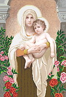 Мадонна з трояндами А. Бугро Схема вишивки бісером