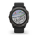 Смарт-годинник Garmin Fenix 6X Pro Solar титановий сірий DLC з чорним ремінцем, фото 5