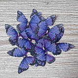 Метелики із шифону. Капустниця фіолетова з чорним малюнком., фото 3