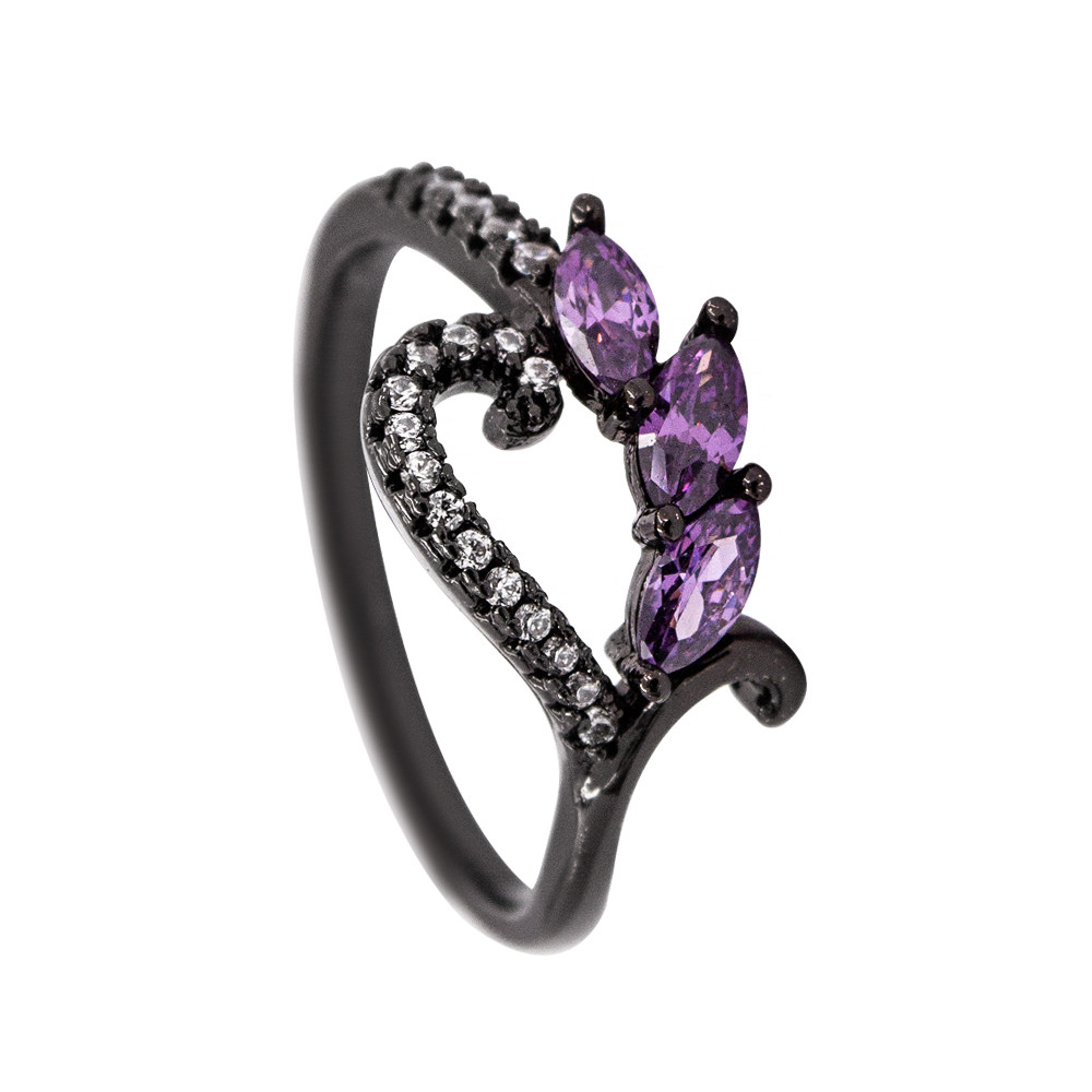 Кільце чорний родіум "Камішки", фото 1