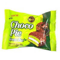 Печенье (Пирожное) шоколадное Choco Pie LOTTE Чоко пай Зеленый чай 28г Ю.Корея