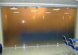 Розсувна скляна матова перегородка системи гармошка, фото 2