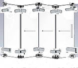 Розсувна скляна матова перегородка системи гармошка, фото 3