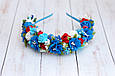 Обруч для волосся / ободок на голову  з васильками синій  273, фото 2