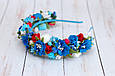 Обруч для волосся / ободок на голову  з васильками синій  273, фото 3