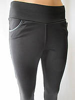 Лосини на байці зі вставками зі шкірозамінника.