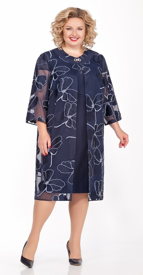 Сукня-двійка жіноча ошатна модель ЛК-1163-20 синя