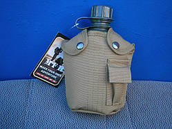 Армійська Фляга 1 л пластикова в чохлі койот. Німеччина Макс Фукс