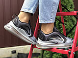 Жіночі спортивні кросівки Nike Air Max 720 модні сірі з білим і чорним, фото 4