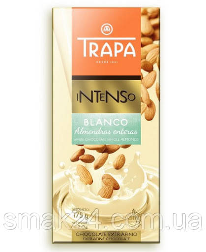 Шоколад білий без глютену з мигдалем Intenso Trapa Іспанія 175 г