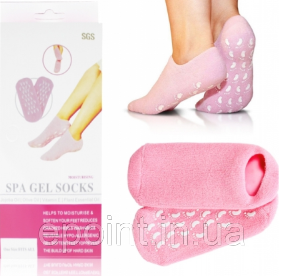 Зволожувальні, гелеві шкарпетки, SPA шкарпетки, SPA Gel Socks, рожевий колір, компл. 2 шт.