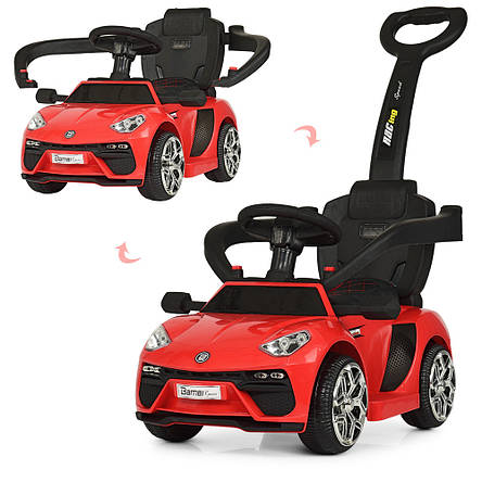Дитячий електромобіль-толокар 2в1 Porshe M 3591L-3 Red (музика, світло, мотор 25W, акум.6V5AH), фото 1