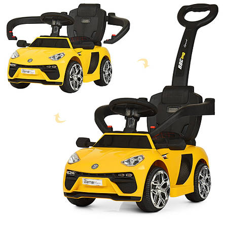 Дитячий електромобіль-толокар 2в1 Porshe M 3591L-6 Yellow (музика, світло, мотор 15W, акум.6V/5A), фото 1