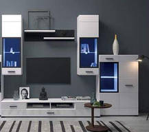 Вітрина Вушер REG 1w2d2s L/P 1275х900х375мм білий глянець Гербор, фото 6