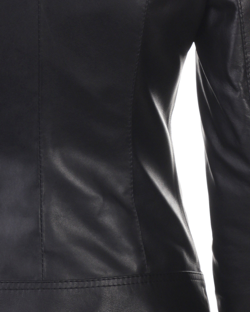 Классическая кожаная куртка VK черная короткая (Арт.KEL2-201) - фото 8 - id-p78080514
