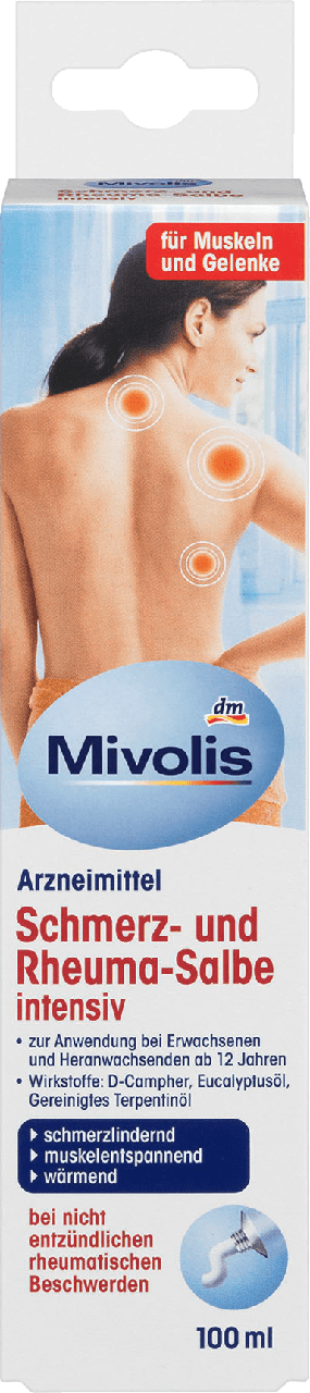 Мазь від болю в суглобах і ревматизмі Mivolis Schmerz und Rheuma-Salbe intensiv, 100мл.