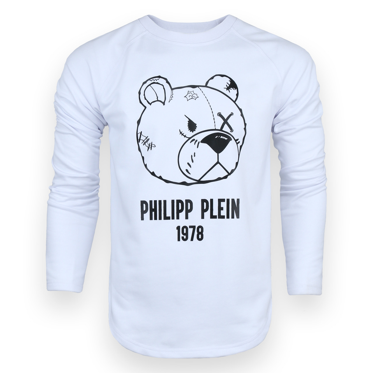 Світшот чоловічий білий PHILIPP PLEIN з принтом "МІШКА" Р-2 WHT XL (Р) 19-526-201