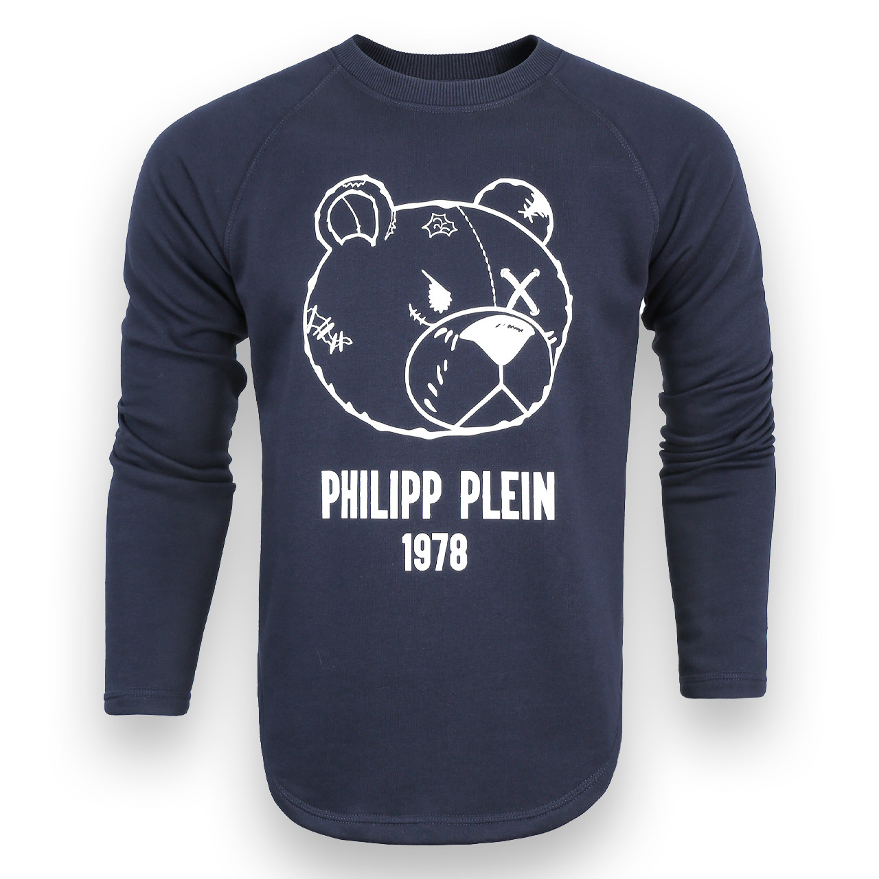 Світшот чоловічий т синій PHILIPP PLEIN з принтом "ВЕДМЕДИК" Р-2 DBLU S(Р) 19-526-201