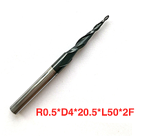 Фреза конусна для ЧПУ R0.5*D4*20,5*50L*2F