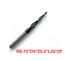 Фреза конусна для ЧПУ R0.75*D4*20,5*50L*2F