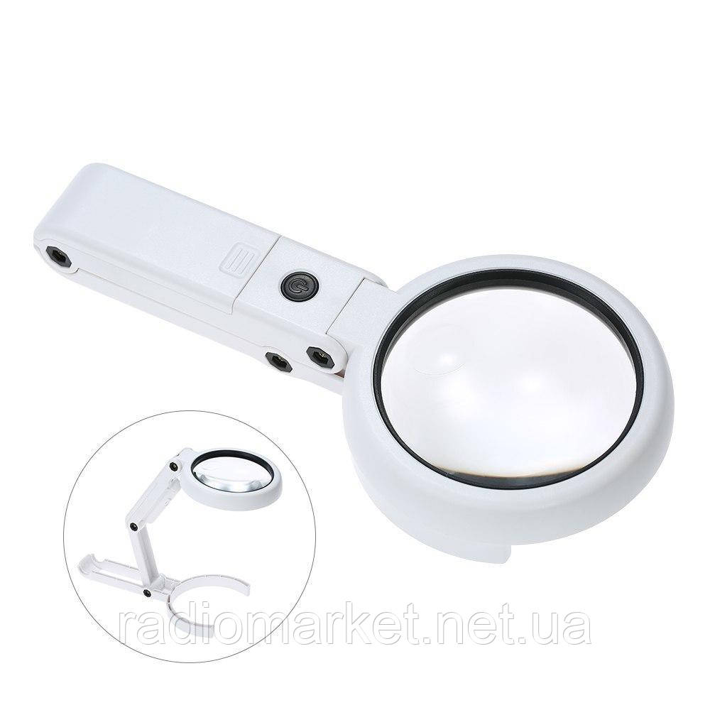 Лупа ручна NO.FS55RC + USB c LED підсів., 7Х діам-55мм, фото 1