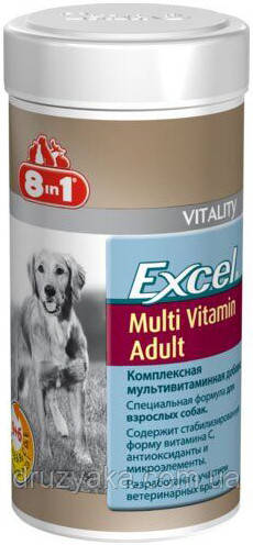 Вітаміни для дорослих собак 8in1 Excel «Multi Vitamin Adult» 70 таблеток (мультивітамін)