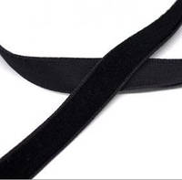 Бархатная лента 10 мм односторонняя черная для рукоделия