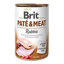 Корм вологий для собак Brit Pate & Meat Rabbit 400 г (курка і кролик)