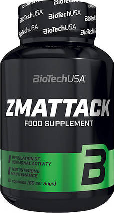 Бустер тестостерону BioTech ZMA TTACK 60 капс, фото 2