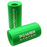 Розширювачі грифа Power System Max Gripz PS-4056 M 10*5 см Green (розширювач хвата) 2 шт.