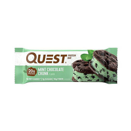 Протеїновий батончик Quest Protein Bar 60 г шоколад і м'ята, фото 1