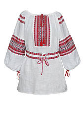 Жіноча вишиванка, біла бавовна, "Ткана", фото 5