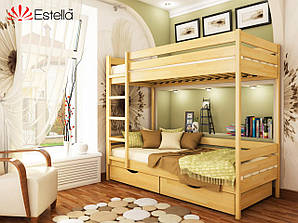 Двоярусне дерев'яне ліжко Дует 80х200 всі кольори Щит 2Л4 90х190 90х200
