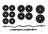 Набор штанга + гантели 36 кг с изогнутым W образным грифом