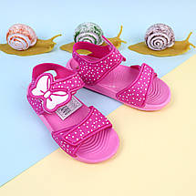 Пляжні сандалі для дівчинки Бантик на липучці малинові тм GIOLAN розмір 34, фото 3