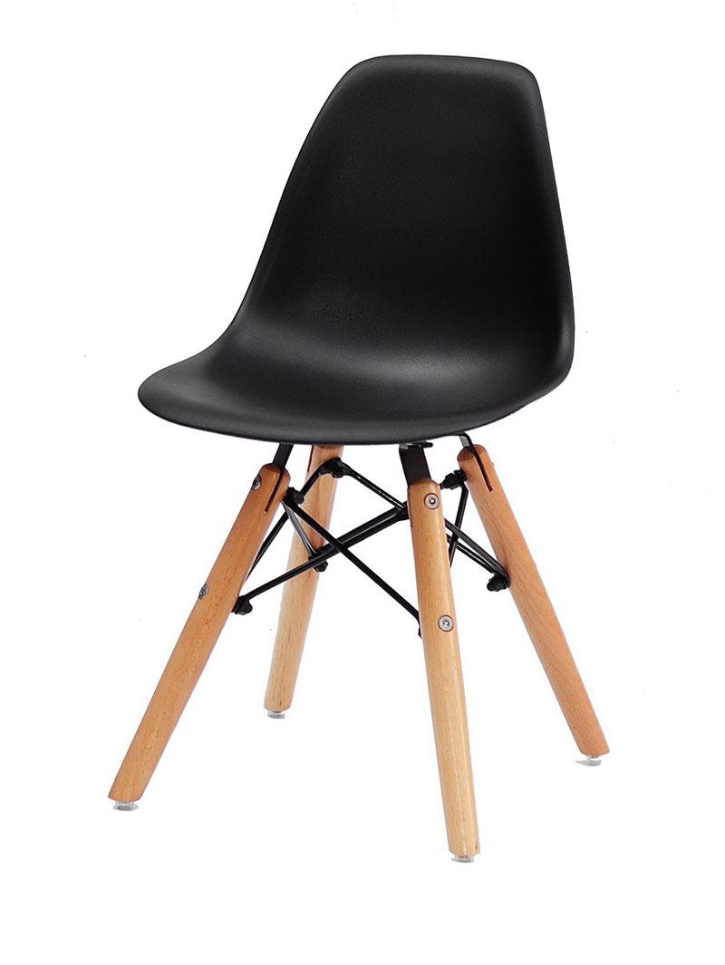 Дитячий стілець Kids Nik Eames DSW чорний 04, дизайн Charles&Ray Eames