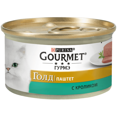 Консервований корм для дорослих котів, паштет з кроликом,GOURMET™ GOLD, фото 1